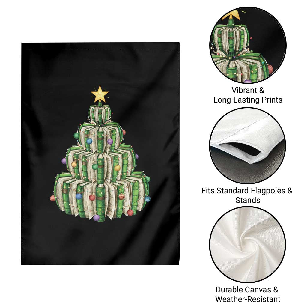 Book Christmas Tree Book Lover Teacher Librarian Garden Flag - Wonder Print Shop