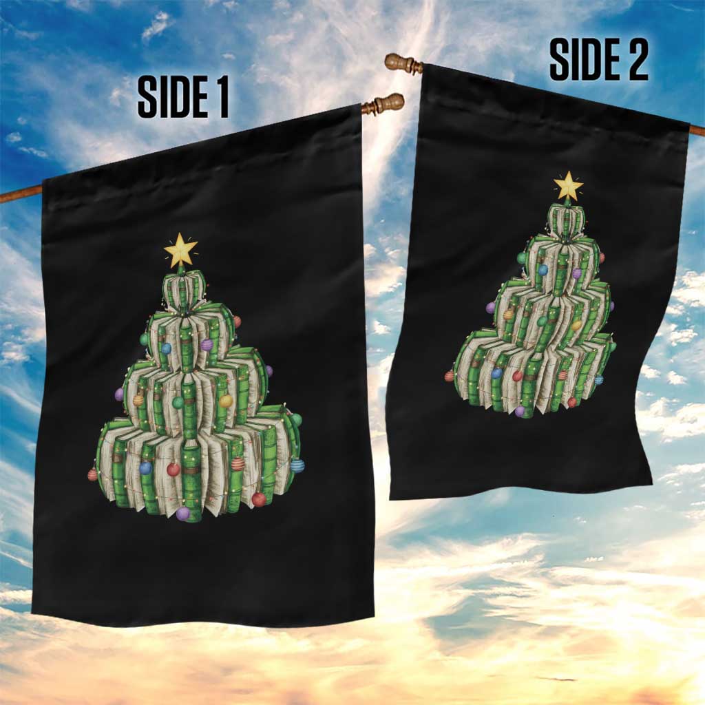Book Christmas Tree Book Lover Teacher Librarian Garden Flag - Wonder Print Shop