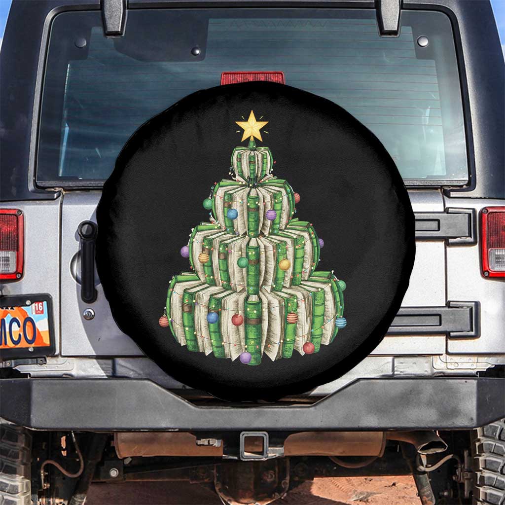 Book Christmas Tree Book Lover Teacher Librarian Spare Tire Cover - Wonder Print Shop