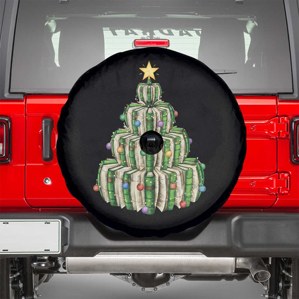 Book Christmas Tree Book Lover Teacher Librarian Spare Tire Cover - Wonder Print Shop
