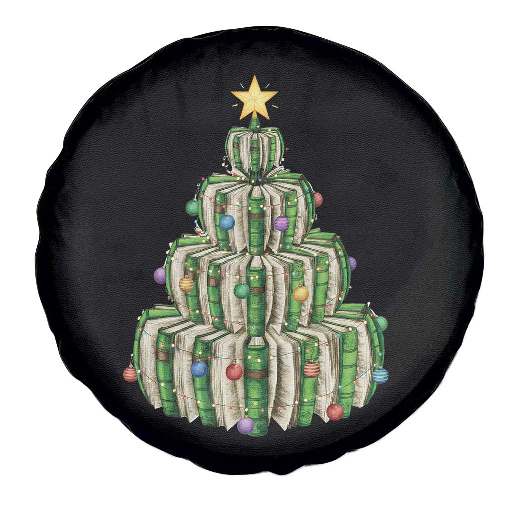 Book Christmas Tree Book Lover Teacher Librarian Spare Tire Cover - Wonder Print Shop
