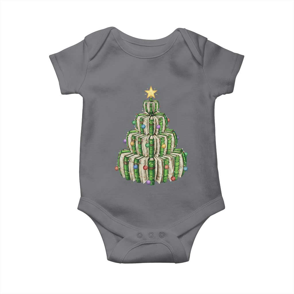 Book Christmas Tree Book Lover Teacher Librarian Baby Onesie - Wonder Print Shop
