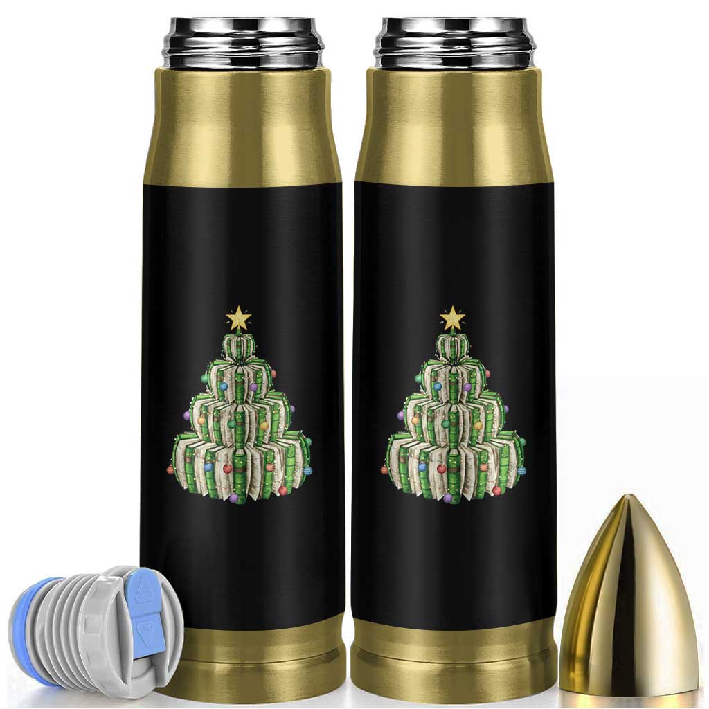 Book Christmas Tree Book Lover Teacher Librarian Bullet Tumbler - Wonder Print Shop