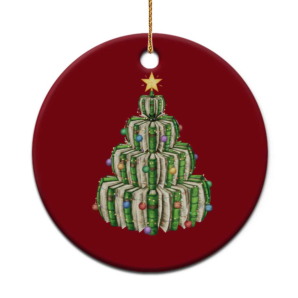 Book Christmas Tree Book Lover Teacher Librarian Ceramic Ornament - Wonder Print Shop