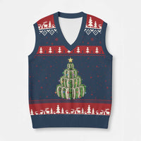Book Christmas Tree Book Lover Teacher Librarian V-Neck Knit Sweater Vest - Wonder Print Shop