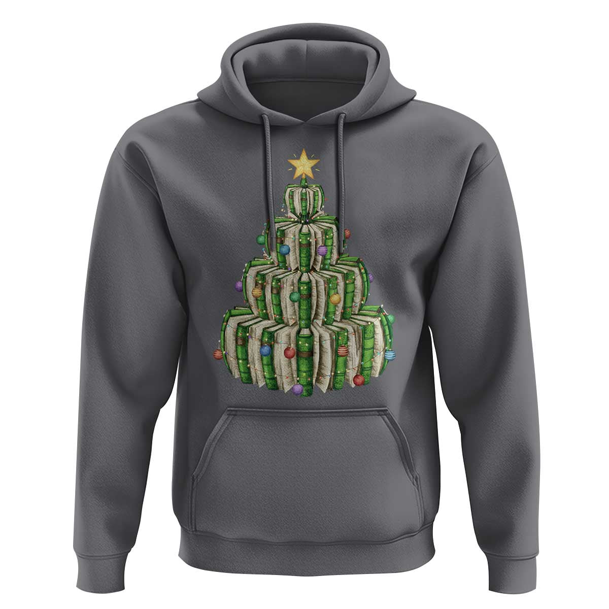 Book Christmas Tree Book Lover Teacher Librarian Hoodie - Wonder Print Shop