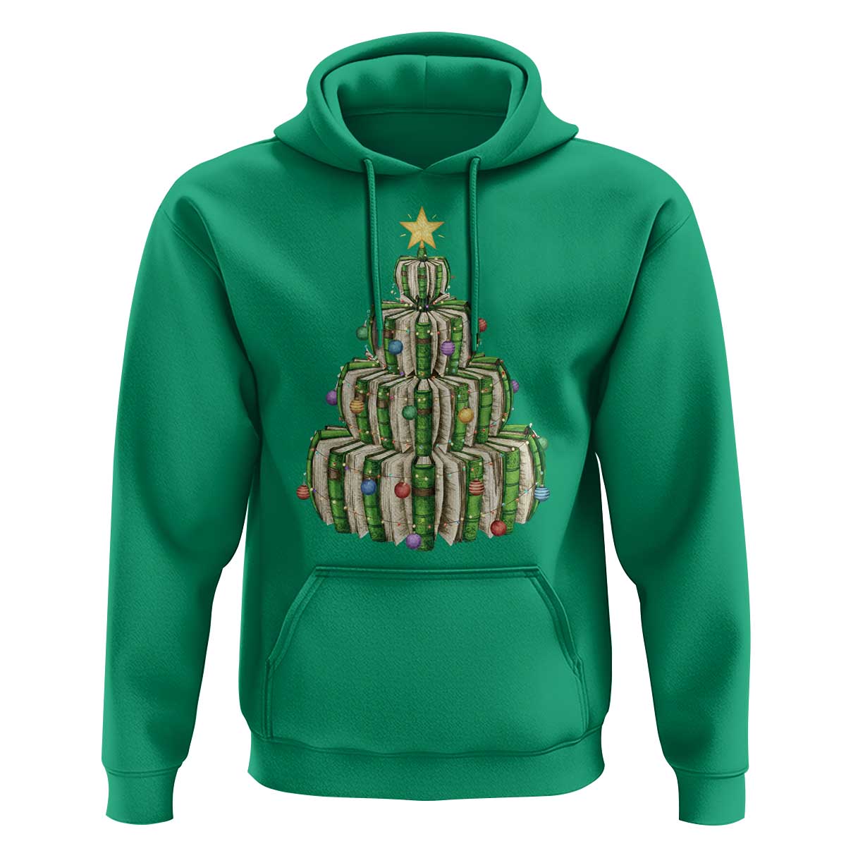 Book Christmas Tree Book Lover Teacher Librarian Hoodie - Wonder Print Shop