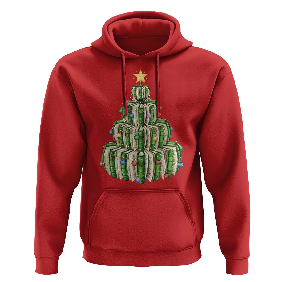 Book Christmas Tree Book Lover Teacher Librarian Hoodie - Wonder Print Shop