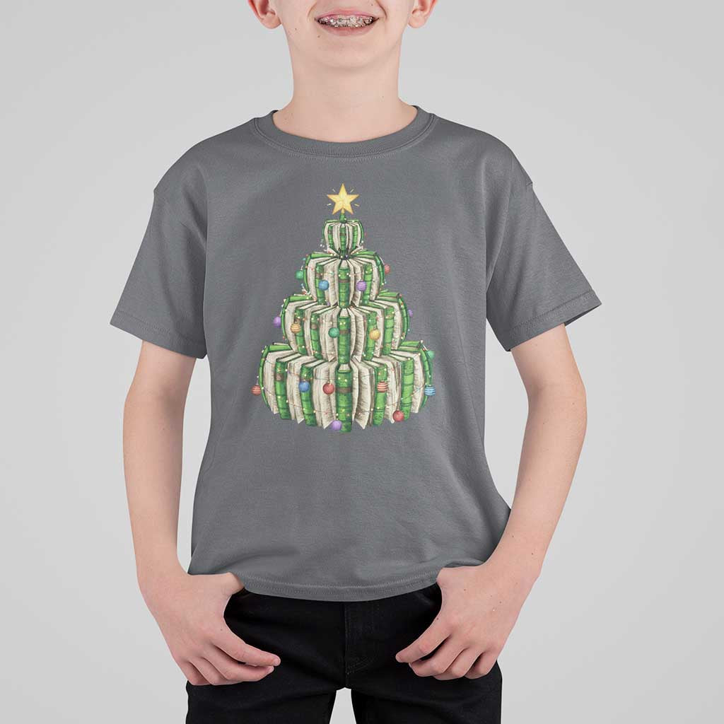 Book Christmas Tree Book Lover Teacher Librarian T Shirt For Kid - Wonder Print Shop