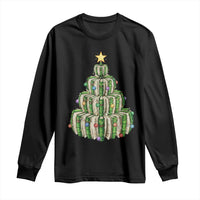 Book Christmas Tree Book Lover Teacher Librarian Long Sleeve Shirt - Wonder Print Shop