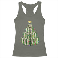 Book Christmas Tree Book Lover Teacher Librarian Racerback Tank Top - Wonder Print Shop
