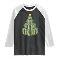 Book Christmas Tree Book Lover Teacher Librarian Raglan Shirt - Wonder Print Shop