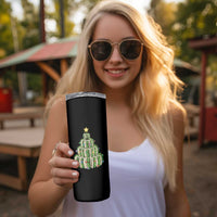 Book Christmas Tree Book Lover Teacher Librarian Skinny Tumbler - Wonder Print Shop