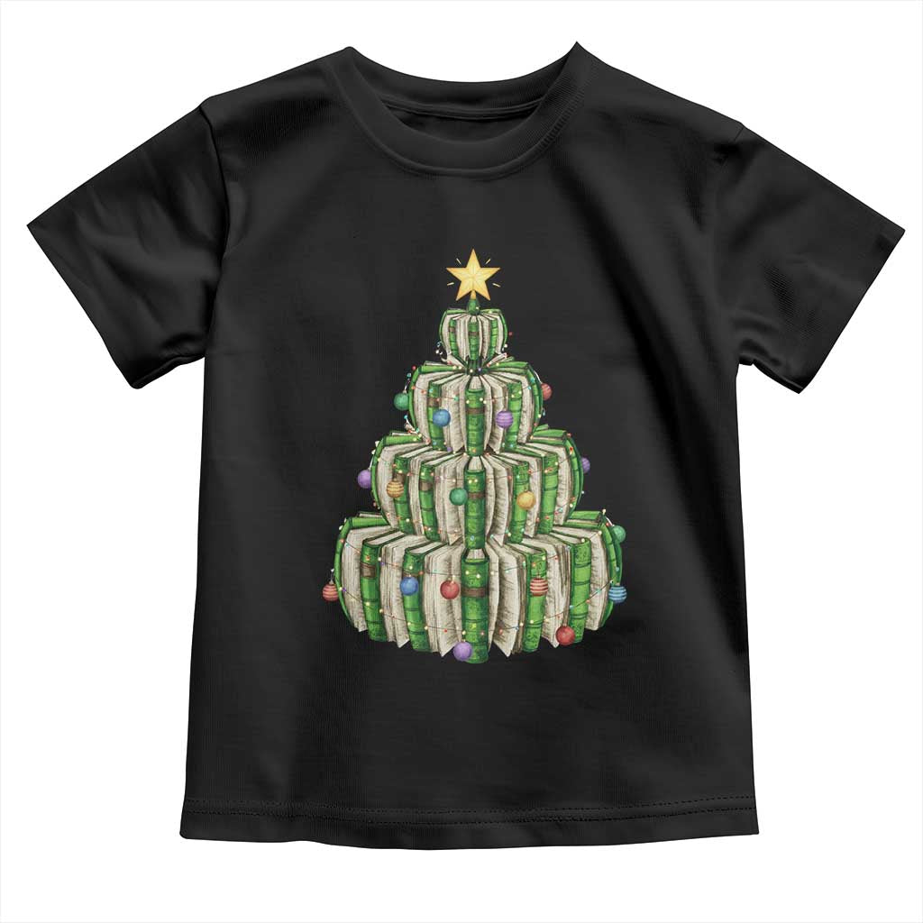 Book Christmas Tree Book Lover Teacher Librarian Toddler T Shirt - Wonder Print Shop
