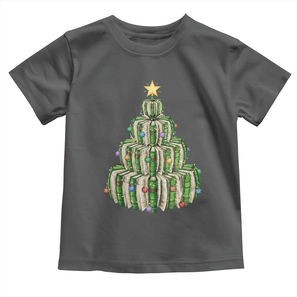 Book Christmas Tree Book Lover Teacher Librarian Toddler T Shirt - Wonder Print Shop