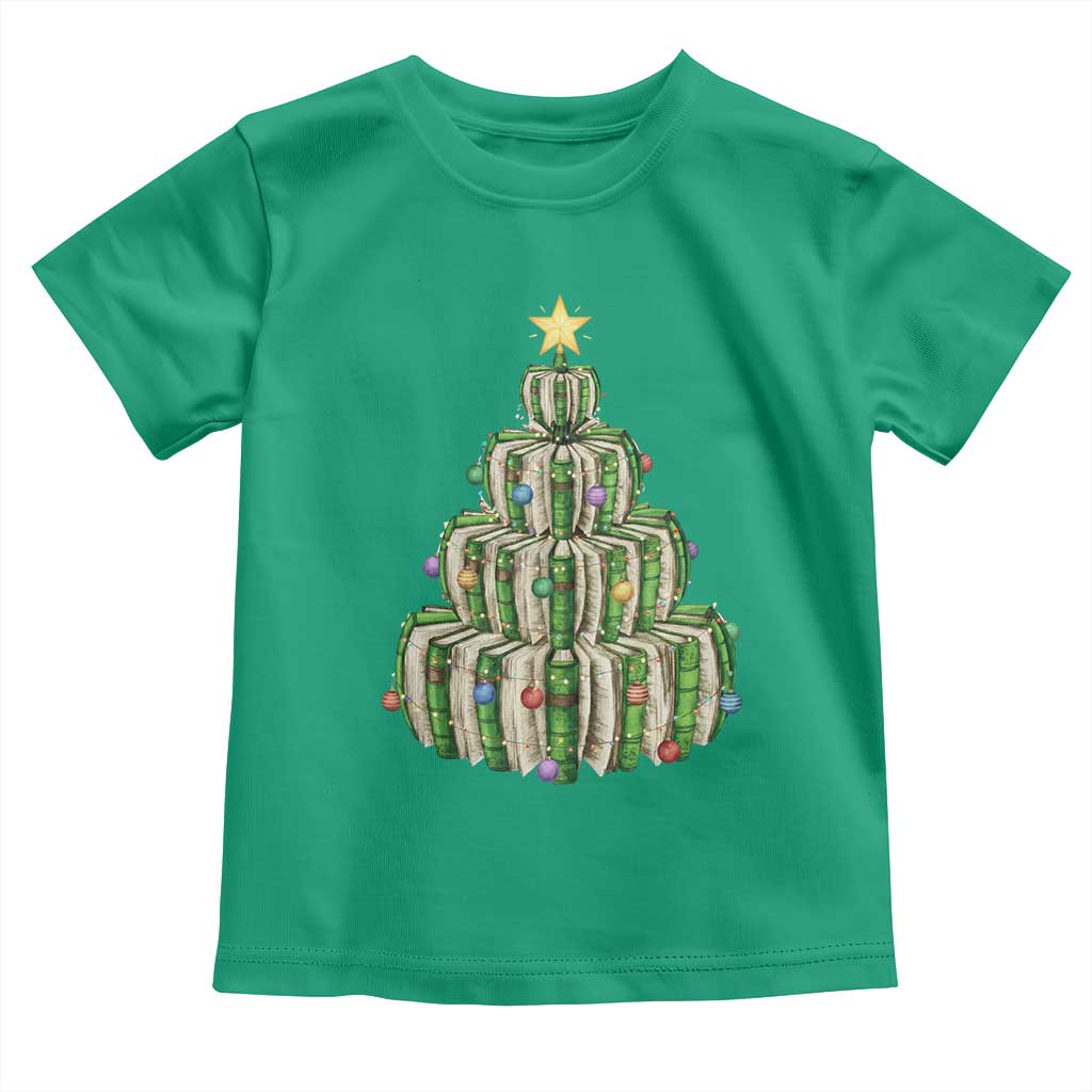 Book Christmas Tree Book Lover Teacher Librarian Toddler T Shirt - Wonder Print Shop