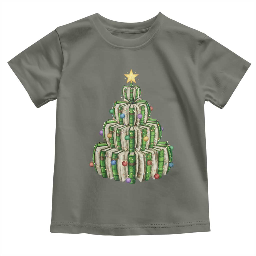 Book Christmas Tree Book Lover Teacher Librarian Toddler T Shirt - Wonder Print Shop
