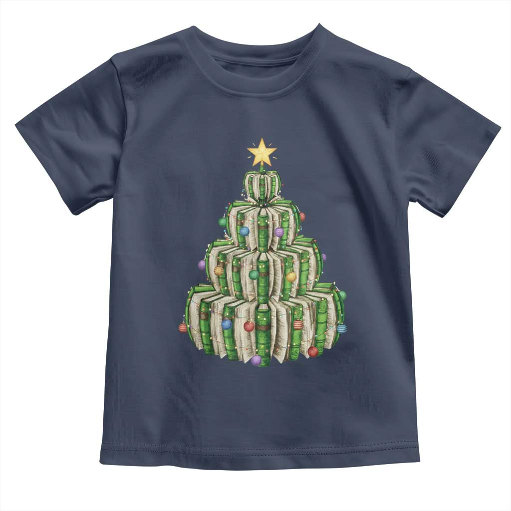 Book Christmas Tree Book Lover Teacher Librarian Toddler T Shirt - Wonder Print Shop