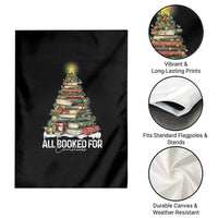 All Booked For Christmas Garden Flag Xmas Tree Lights Book Lover - Wonder Print Shop