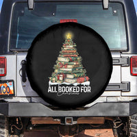 All Booked For Christmas Spare Tire Cover Xmas Tree Lights Book Lover - Wonder Print Shop