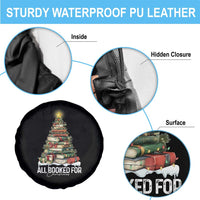 All Booked For Christmas Spare Tire Cover Xmas Tree Lights Book Lover - Wonder Print Shop