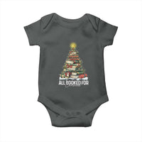 All Booked For Christmas Baby Onesie Xmas Tree Lights Book Lover - Wonder Print Shop