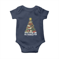 All Booked For Christmas Baby Onesie Xmas Tree Lights Book Lover - Wonder Print Shop