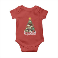 All Booked For Christmas Baby Onesie Xmas Tree Lights Book Lover - Wonder Print Shop