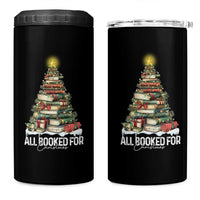 All Booked For Christmas 4 in 1 Can Cooler Tumbler Xmas Tree Lights Book Lover - Wonder Print Shop