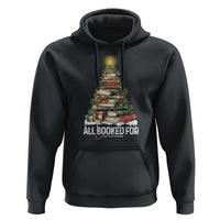 All Booked For Christmas Hoodie Xmas Tree Lights Book Lover - Wonder Print Shop