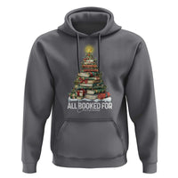 All Booked For Christmas Hoodie Xmas Tree Lights Book Lover - Wonder Print Shop