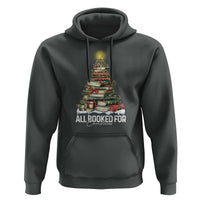 All Booked For Christmas Hoodie Xmas Tree Lights Book Lover - Wonder Print Shop