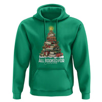 All Booked For Christmas Hoodie Xmas Tree Lights Book Lover - Wonder Print Shop