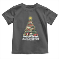 All Booked For Christmas Toddler T Shirt Xmas Tree Lights Book Lover - Wonder Print Shop