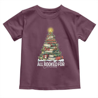 All Booked For Christmas Toddler T Shirt Xmas Tree Lights Book Lover - Wonder Print Shop