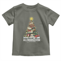 All Booked For Christmas Toddler T Shirt Xmas Tree Lights Book Lover - Wonder Print Shop