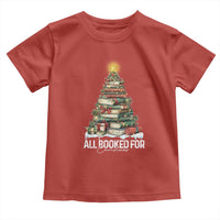 All Booked For Christmas Toddler T Shirt Xmas Tree Lights Book Lover - Wonder Print Shop