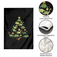 Funny Christmas Dinosaur Garden Flag Dino Xmas Tree Rex Paleontologist - Wonder Print Shop