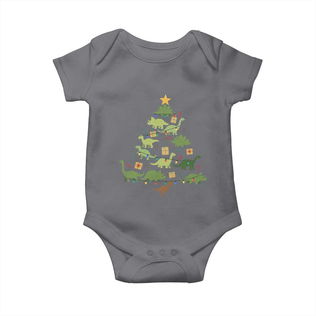 Funny Christmas Dinosaur Baby Onesie Dino Xmas Tree Rex Paleontologist - Wonder Print Shop