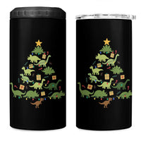 Funny Christmas Dinosaur 4 in 1 Can Cooler Tumbler Dino Xmas Tree Rex Paleontologist - Wonder Print Shop
