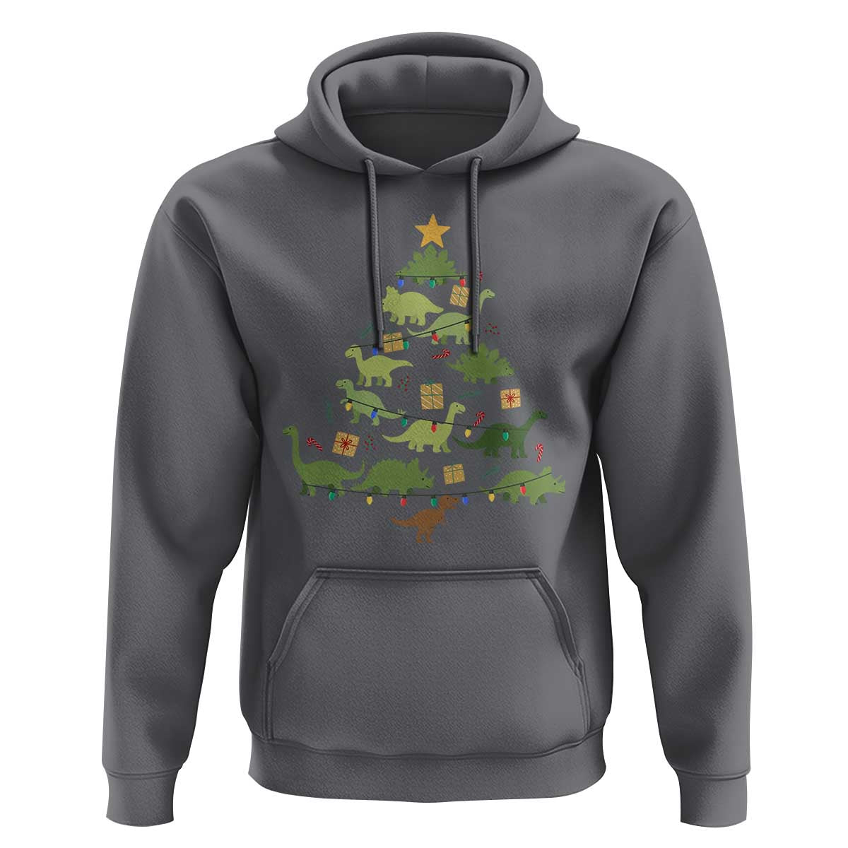 Funny Christmas Dinosaur Hoodie Dino Xmas Tree Rex Paleontologist - Wonder Print Shop