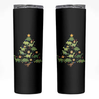 Funny Christmas Dinosaur Skinny Tumbler Dino Xmas Tree Rex Paleontologist - Wonder Print Shop