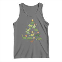 Funny Christmas Dinosaur Tank Top Dino Xmas Tree Rex Paleontologist - Wonder Print Shop