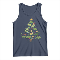 Funny Christmas Dinosaur Tank Top Dino Xmas Tree Rex Paleontologist - Wonder Print Shop