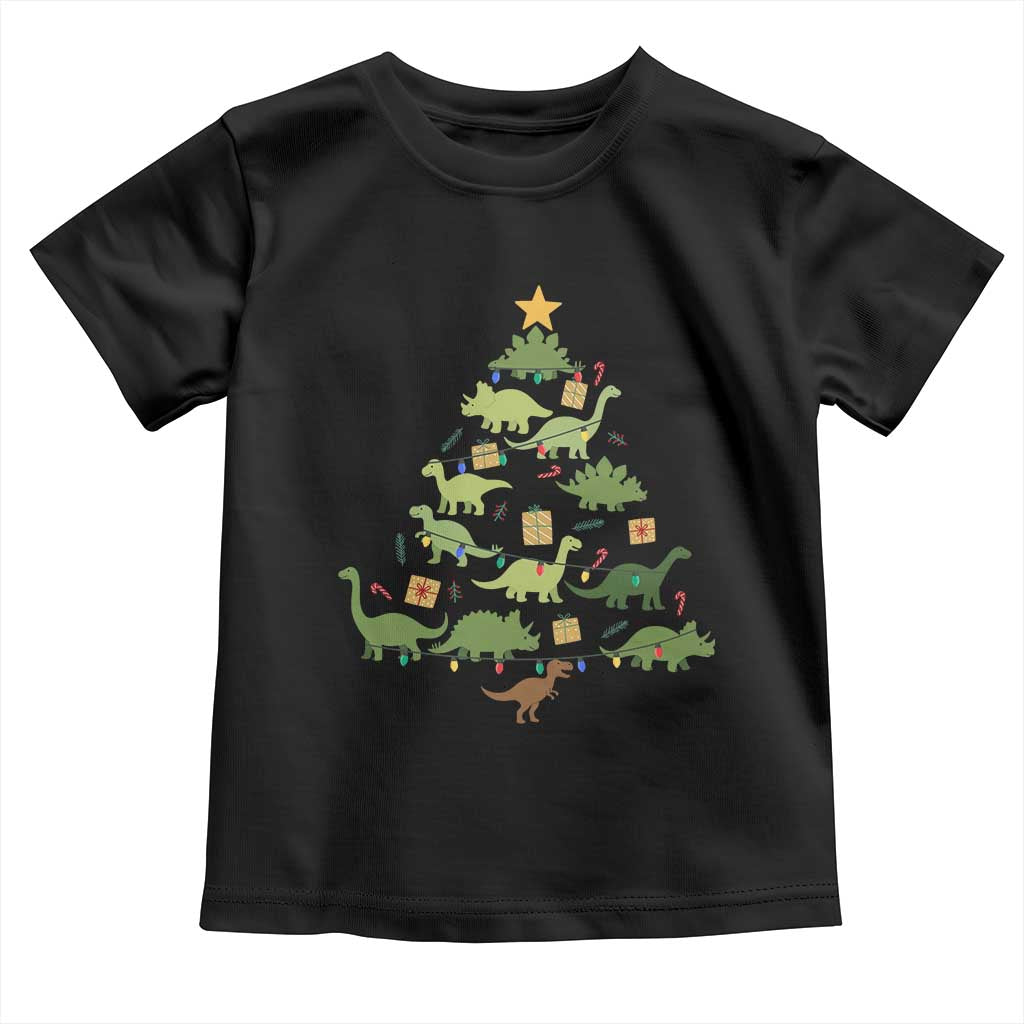 Funny Christmas Dinosaur Toddler T Shirt Dino Xmas Tree Rex Paleontologist - Wonder Print Shop