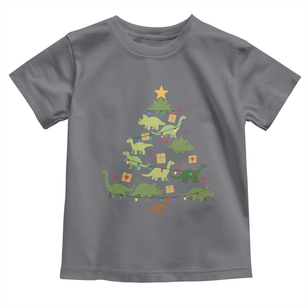 Funny Christmas Dinosaur Toddler T Shirt Dino Xmas Tree Rex Paleontologist - Wonder Print Shop