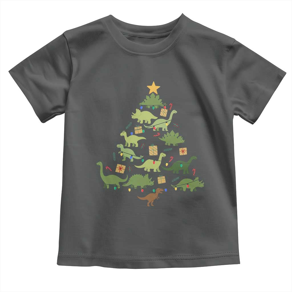 Funny Christmas Dinosaur Toddler T Shirt Dino Xmas Tree Rex Paleontologist - Wonder Print Shop