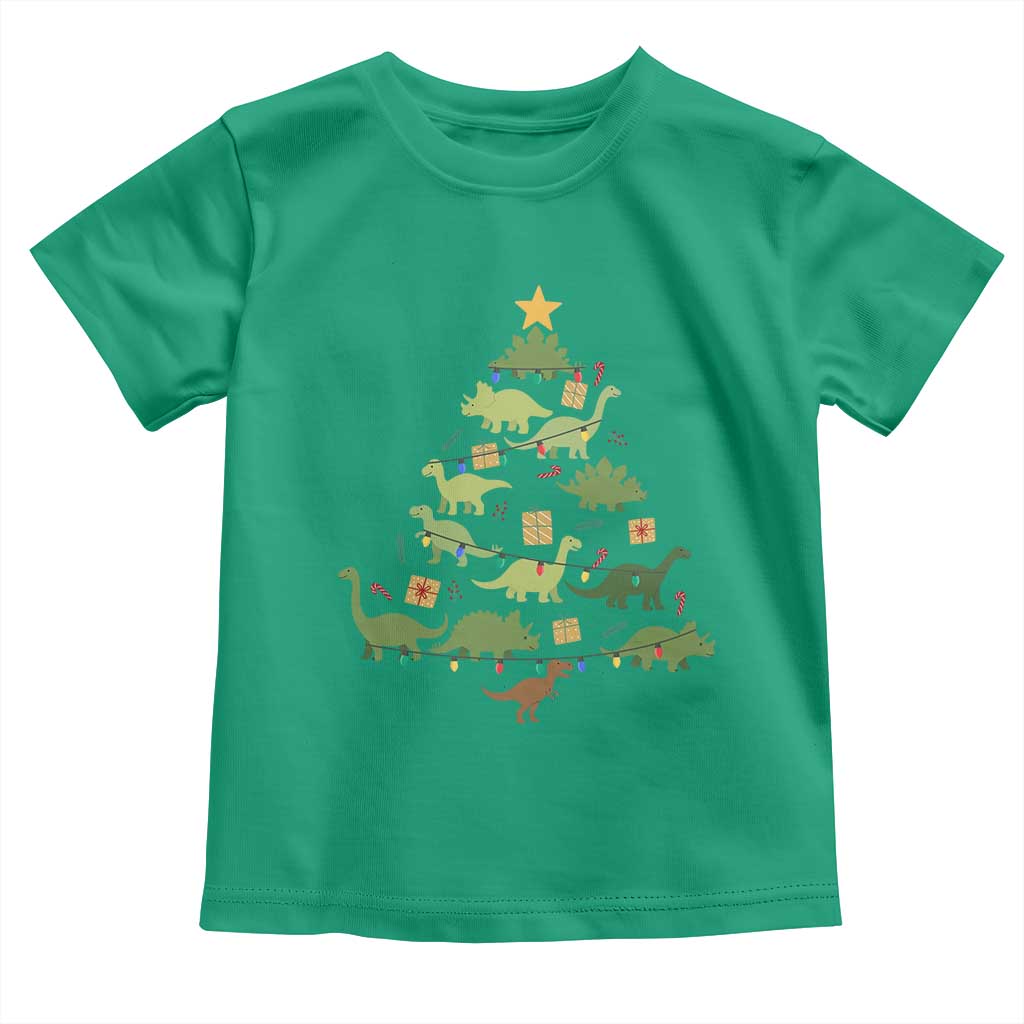 Funny Christmas Dinosaur Toddler T Shirt Dino Xmas Tree Rex Paleontologist - Wonder Print Shop