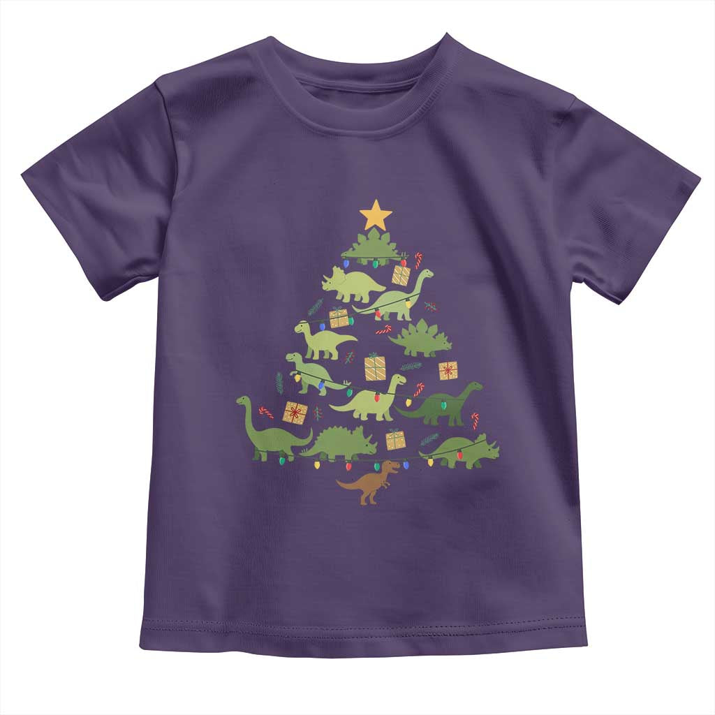 Funny Christmas Dinosaur Toddler T Shirt Dino Xmas Tree Rex Paleontologist - Wonder Print Shop