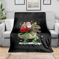 Funny Dinosaur Christmas Santa Claus Riding Dino Throw Blanket - Wonder Print Shop